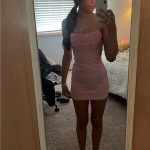 Lucy in the Sky Strapless Pink Dress